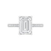 14K White Gold Emerald Cut Diamond Engagement Ring (3.30 g)